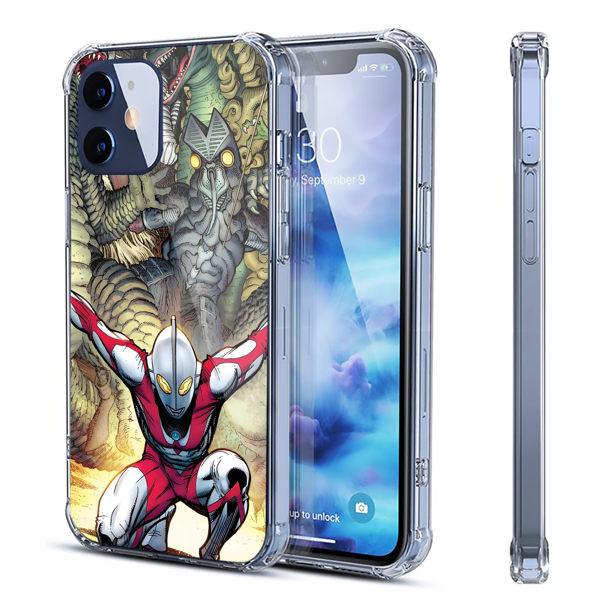 （画像用） ウルトラマン Ultraman 【iPhone 12シリーズ対応】透明スマホケース（クリアソフトケース）